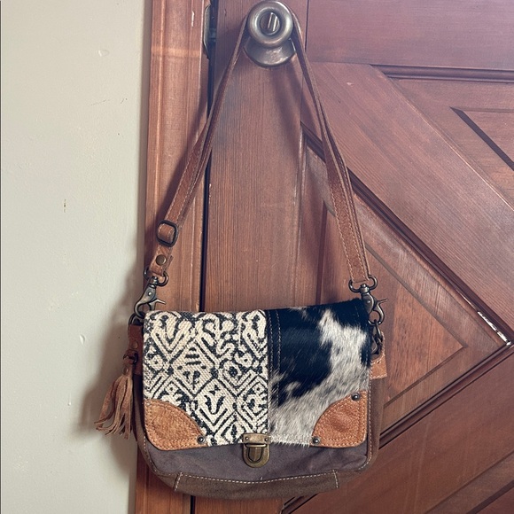 Myra Bag Rug & Hairon Flap Up-cycled
Canvas Purse - Picture 2 of 7